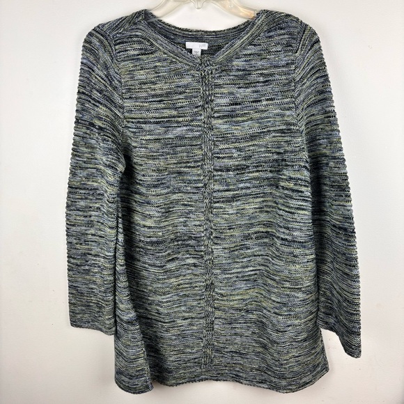 J Jill  black/white marled variegated tunic sweater-Woman’s MP - Picture 5 of 13